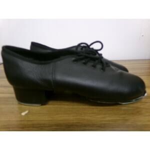 Dance Split Sole Buck Clogging Shoes Dancing Fair Youth 4M Black Oxford Leather